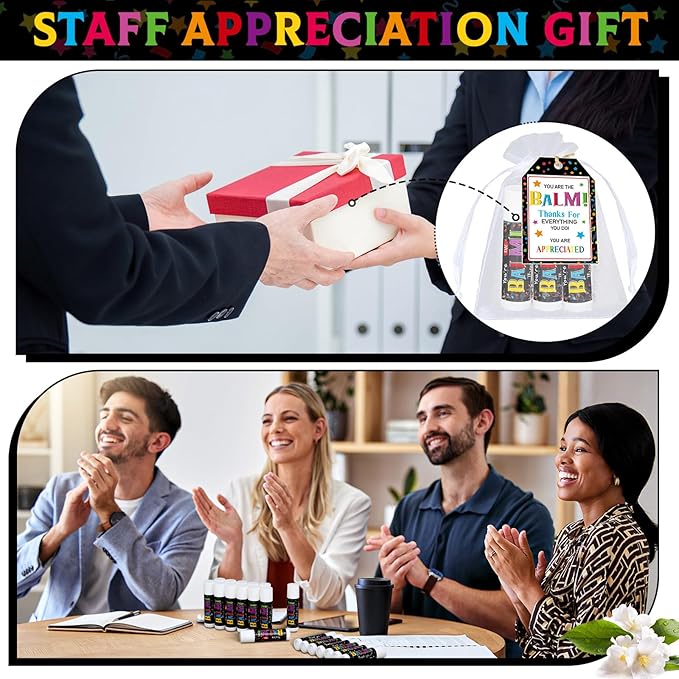 100 Pack Employee Appreciation Gifts Bulk Lip Balms Favors Bulk Small Thank You Gifts Team Appreciation Inspirational Gifts for Women Men Coworkers Staff Teachers Nurses-GlimoraGlow
