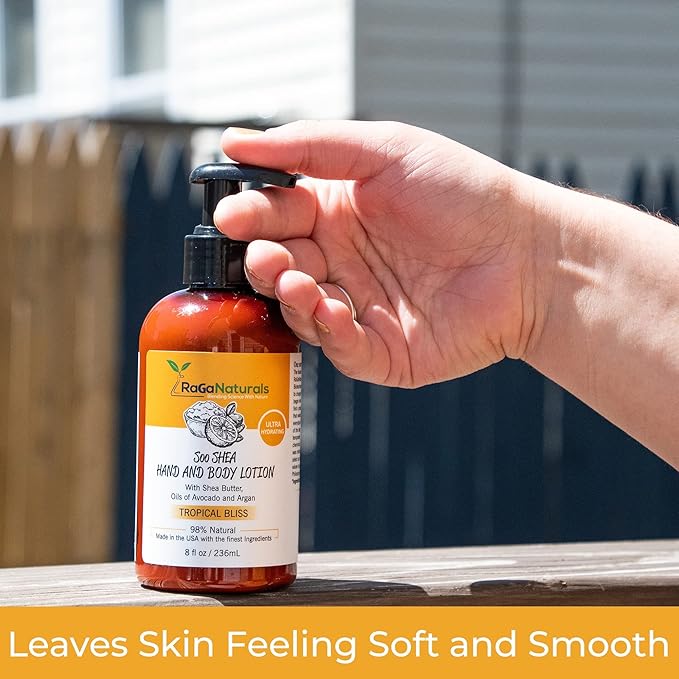 RaGaNaturals Natural Mango Body Lotion for Dry Skin - Tropical Bliss Moisturizer with Shea Butter, Vitamin E, B5, Argan & Avocado Oil - Refreshing Fruity Scent, Plant Based, Non-Greasy, Vegan - 16 Oz-GlimoraGlow