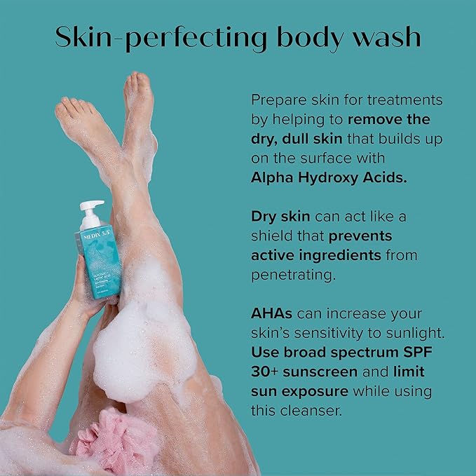 MEDIX 5.5 Body Scrub Skin Care Glycolic Acid Exfoliating Body Cleanser KP Bump Eraser | AHA + Lactic Acid Anti Aging All Skin Type Wash | Keratosis Pilaris & Acne | Body & Face Wash Exfoliate, 2-Pack-GlimoraGlow