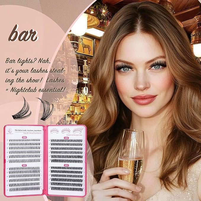 Lash Clusters - Lash Clusters Kit Lash Extension Kit with Lash Bond and Seal Cluster Eyelash Extensions Eyelash Clusters 20D30D40D50D-0.07D Lashes Clusters Eyelash Extension Kit DIY at Home Eyelashes-GlimoraGlow