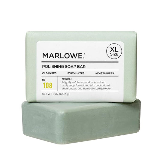 MARLOWE. No. 108 Lightly Exfoliating Soap Bar, 7oz, Polishing, Moisturizing & Cleansing Bar Soap for Men, Made with Natural Ingredients-GlimoraGlow