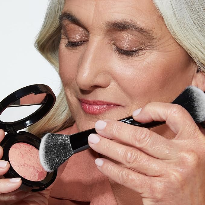 LAURA GELLER NEW YORK Dual-Ended Blush + Bronzer Brush - Blush Bronzer Contour Face Makeup Brush-GlimoraGlow