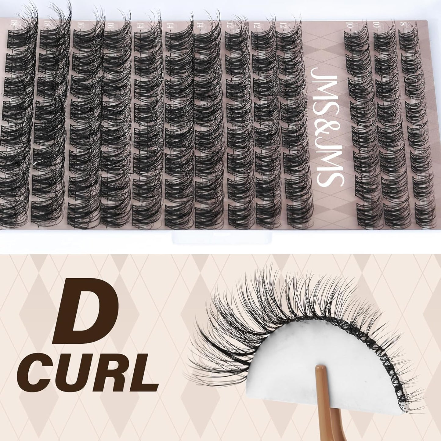 JMS&JMS Lash Clusters Kit Lash Extension Kit with Lash Bond and Seal Eyelash Applictor Lash Remover Eyelash Brush Lash Extension Kit for Beginner (3D BABY SOFIA-8-18mix)-GlimoraGlow