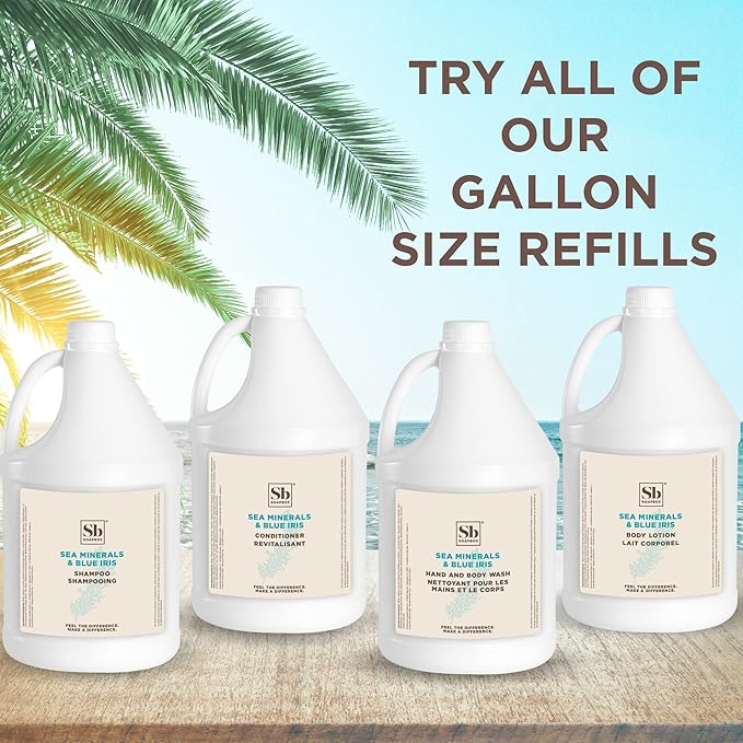 Soapbox Body Lotion, Sea Minerals & Blue Iris Moisturizing Body Cream, Vegan, Natural & Cruelty Free Hydrating Hand Lotion Refill for Dry Skin - Gallon Size for Home & Professional-GlimoraGlow
