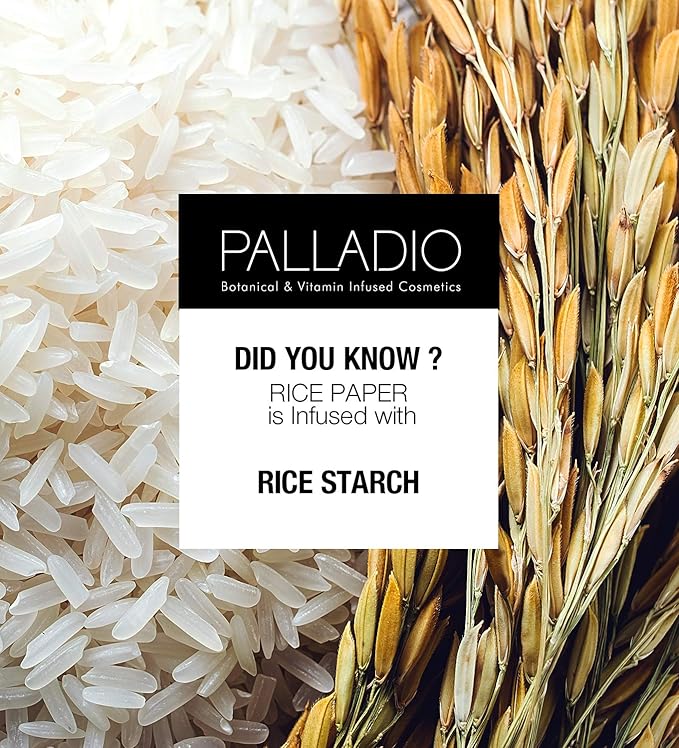 Palladio Rice Paper Facial Tissues for Oily Skin, Face Blotting Sheets Made from Natural Rice, Oil Absorbing Paper with Rice Powder, 2 Sided, Instant Results, Natural, 40 Count, Pack of 6-GlimoraGlow