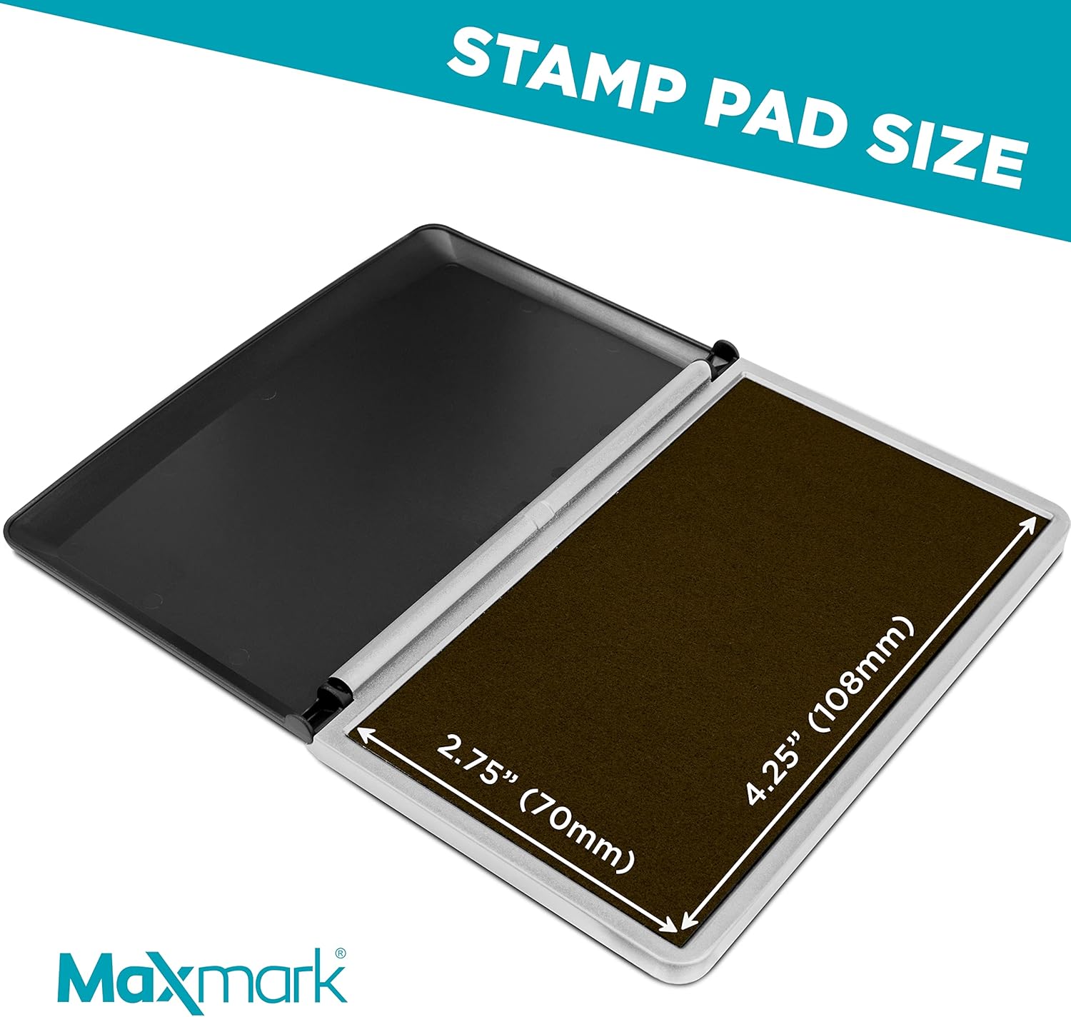 MaxMark Large Brown Stamp Pad - 2-3/4" by 4-1/4" - Premium Quality Felt Pad