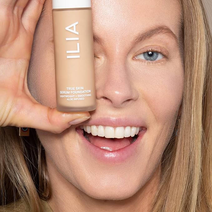 ILIA - True Skin Serum Foundation | Non-comedogenic, Cruelty-Free, Vegan, Weightless Feel, Buildable Coverage, Safe For Sensitive Skin (Bowen SF4)-GlimoraGlow