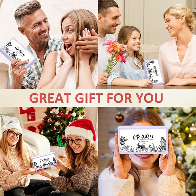 24 Pack Lip Balm, Natural Lip Balm Bulk with Vitamin E and Coconut Oil, Moisturizing Soothing Chapped Lips-8 Flavors-GlimoraGlow