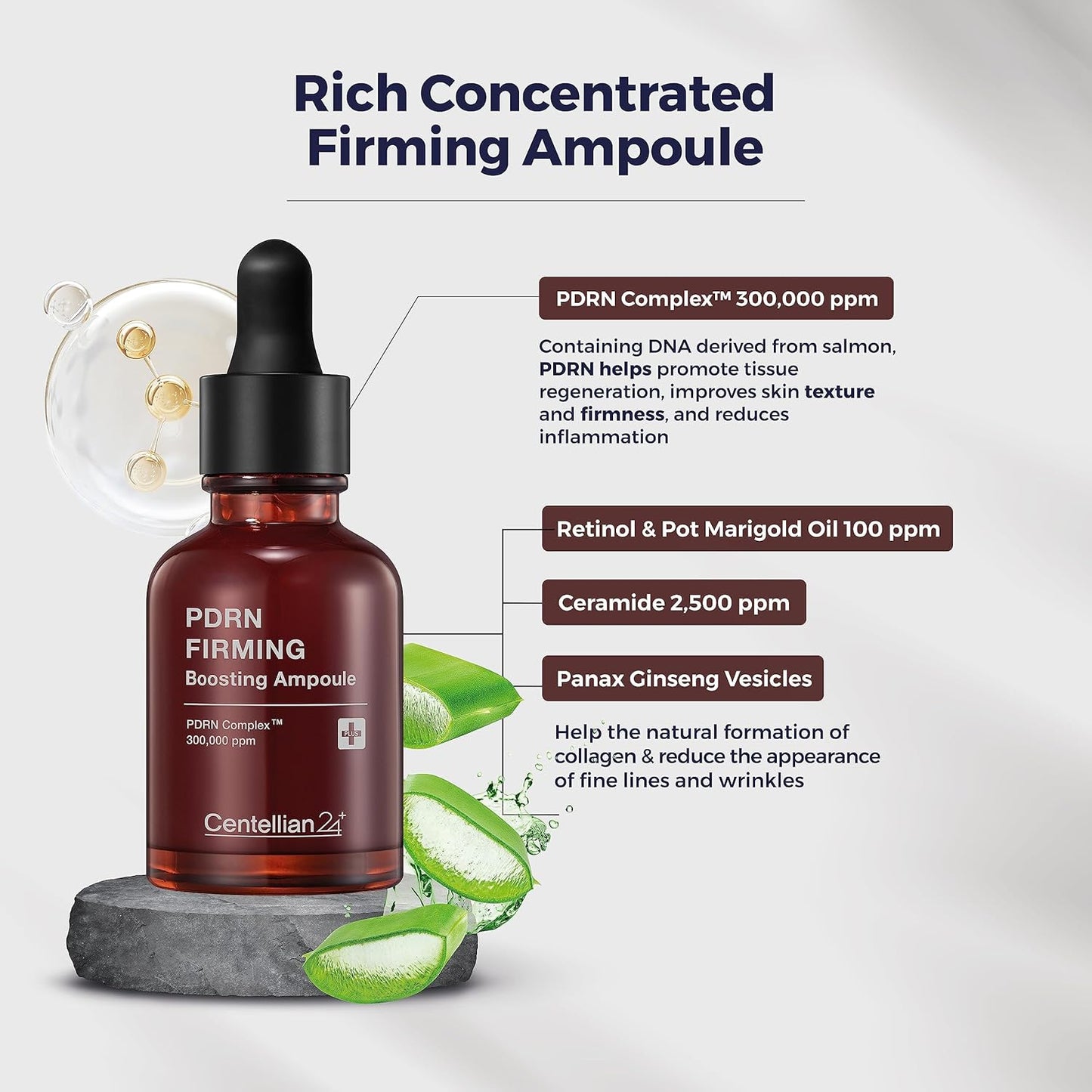 Centellian 24 PDRN Firming Boosting Ampoule (1.01 fl oz) - Improved Skin Elasticity by Dongkook Pharmaceutical. PDRN 300,000 ppm, Hydrolyzed Collagen & Elastin-GlimoraGlow