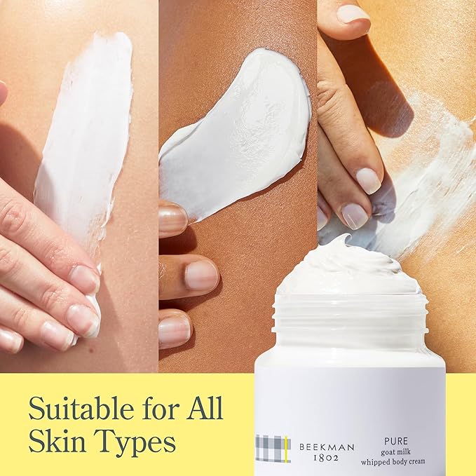 Beekman 1802 Whipped Body Butter Cream with Goat Milk - Deeply Moisturizes, Softens Skin - Natural & Gentle for All Skin Types - Non-Greasy, Cruelty-Free, 8 oz-GlimoraGlow