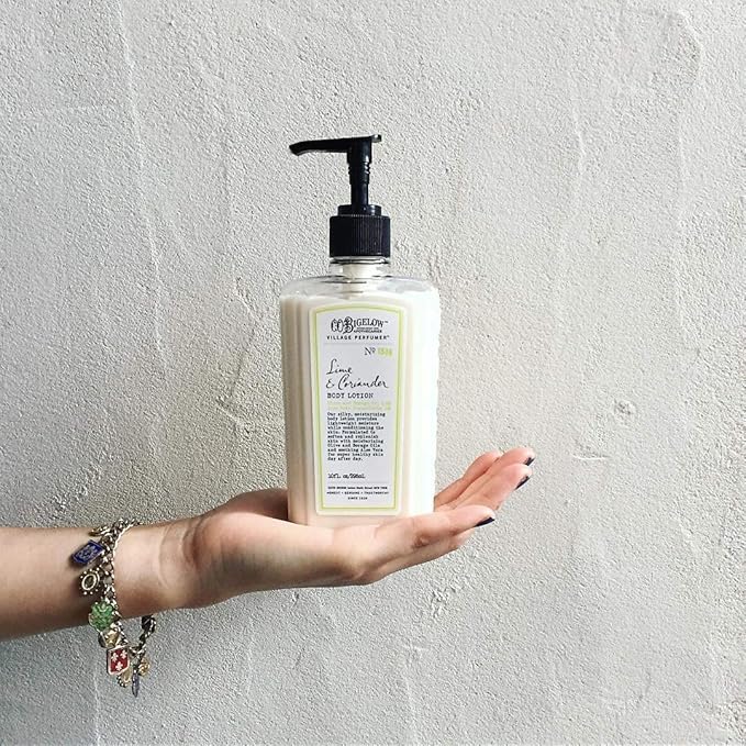 C.O. Bigelow Lime Coriander Body Lotion, Village Perfumer Moisturizing Body Lotion with Aloe Vera, Borage Oil & Olive Oil, 10 Fl Oz-GlimoraGlow