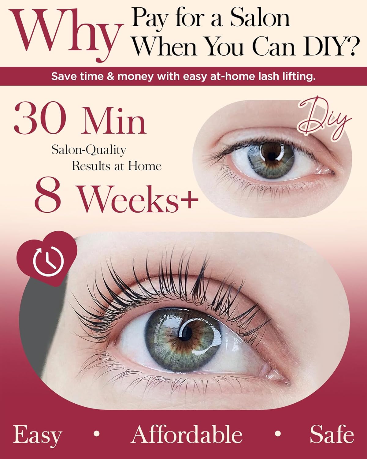 BEYELIAN Lash Lift Kit Eyelash Perm Kit, Professional Instant Perming, Lifting & Curling for Eyelashes, Semi-Permanent Salon & DIY at Home Lash Lift Use for Beginner and Professional 10 Times-GlimoraGlow