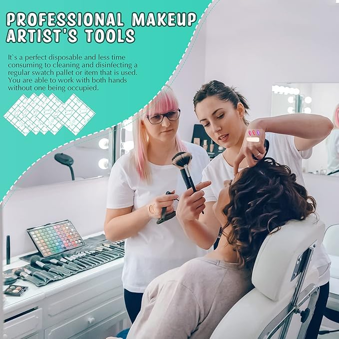 150 Pieces Makeup Hand Palette Single Use Makeup Hand Palette Disposable Adhesive Makeup Mixing Tray Cosmetic Makeup Palette Transparent Waterproof Makeup Tape for Makeup Artist-GlimoraGlow