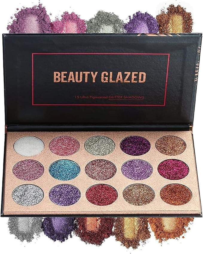 15 Colors Eyeshadow, Glitters Shimmer Pigment Pressed Makeup Palette Eyes Cosmetic-GlimoraGlow