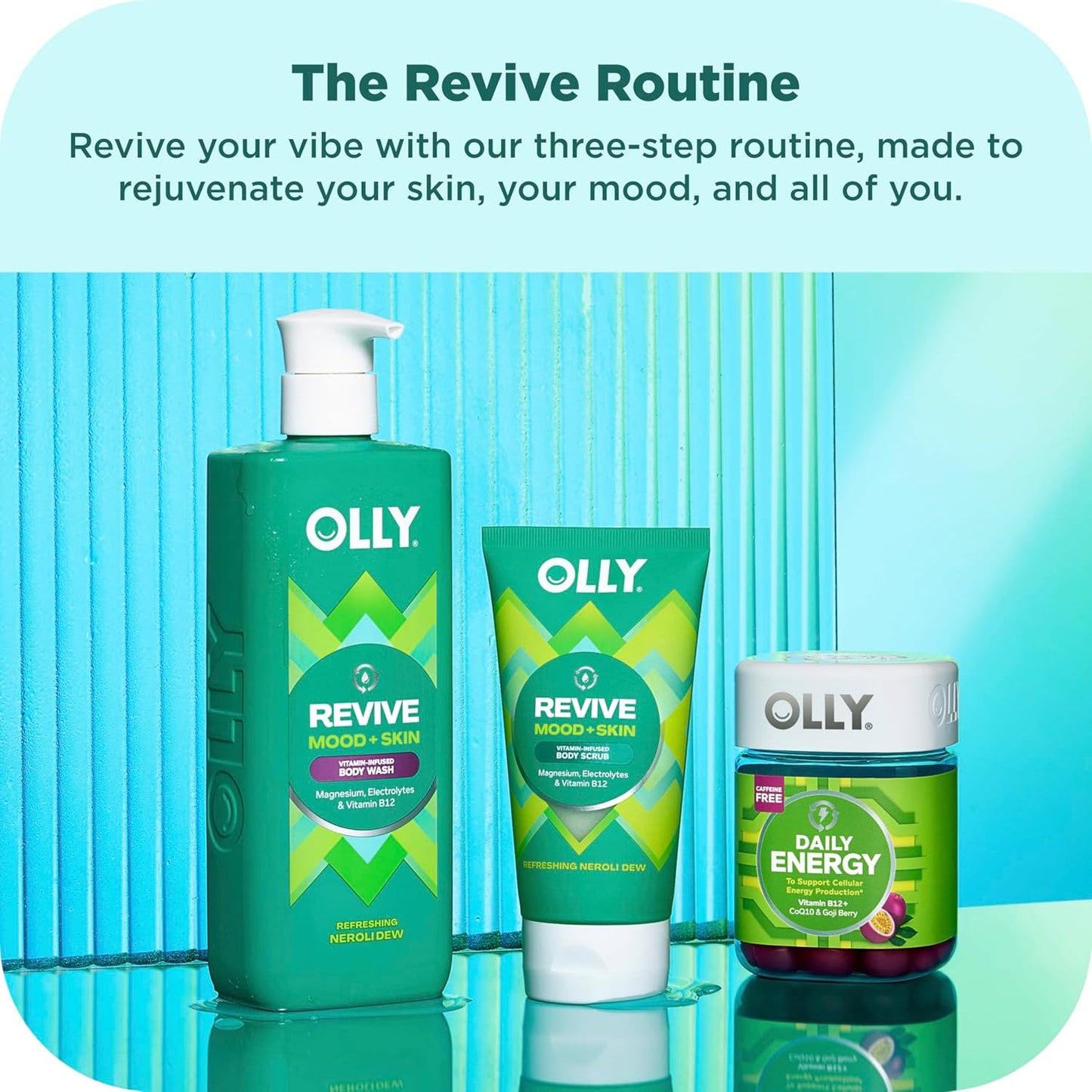 OLLY Body Wash Mixed Pack 4 Count to Restore Skin barrier & Hydrate skin 3 oz-GlimoraGlow