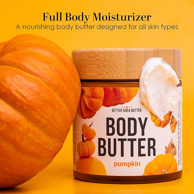 Pumpkin Body Butter with Organic Shea Butter | Pumpkin Spice Lotion for Women | Non Greasy Body Cream | Fall Body Care Favorite with Pumpkin Spice Scent-GlimoraGlow