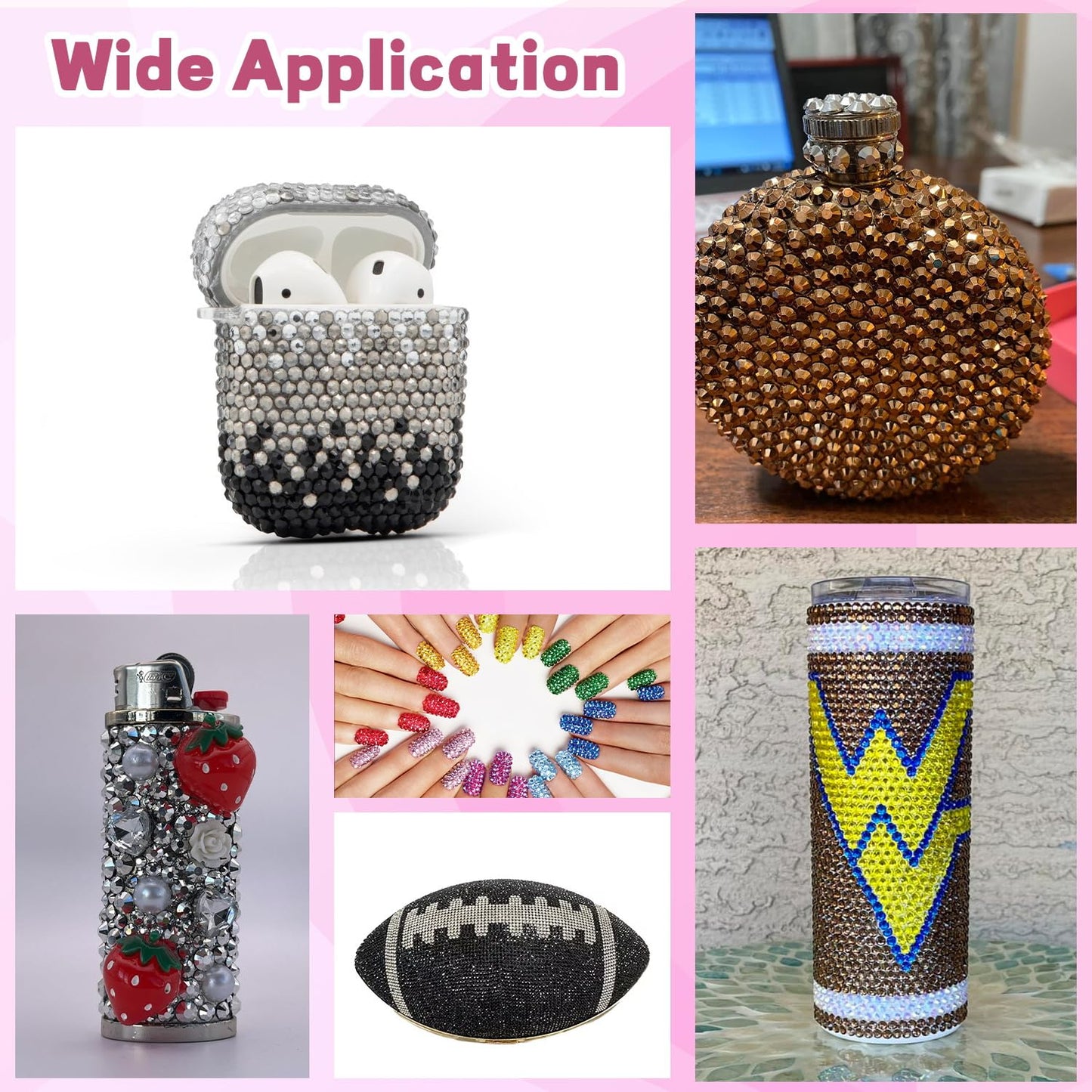 20000Pcs Metallic Rhinestones for Bedazzling with 1Pcs B7000 Jewelry Glue, Resin Rhinestones for Crafting Crafts DIY, Bedazzler Kit Gems for Clothing Shoes Tumblers Nail Art Assorted Size 3/4/5/6mm-GlimoraGlow