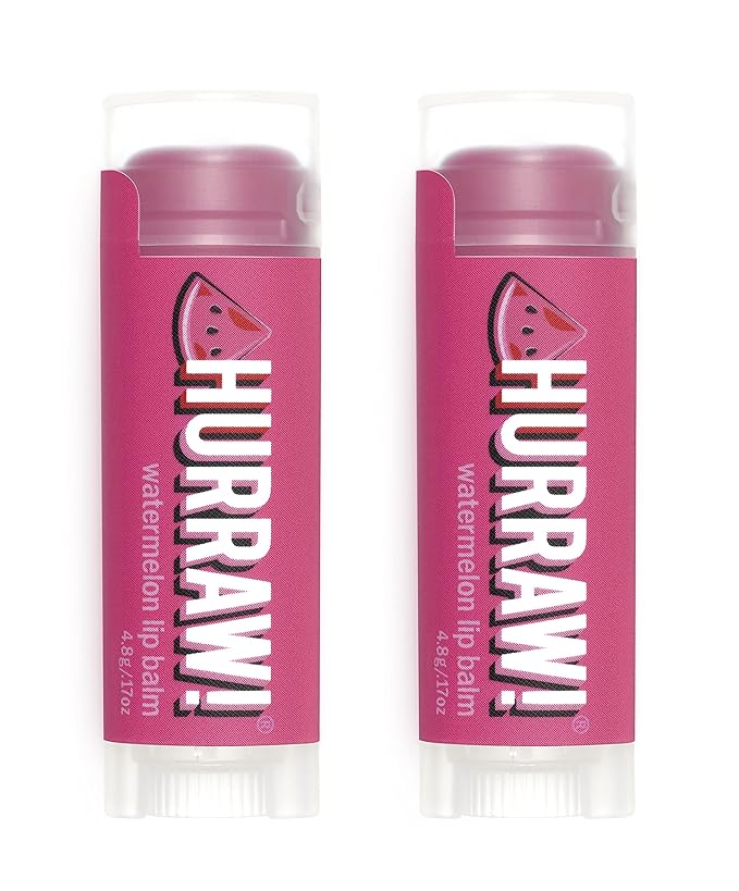 Hurraw! Watermelon Lip Balm, 2 Pack: Organic, Certified Vegan, Cruelty and Gluten Free. Non-GMO, 100% Natural Ingredients. Bee, Shea, Soy and Palm Free. Made in USA-GlimoraGlow