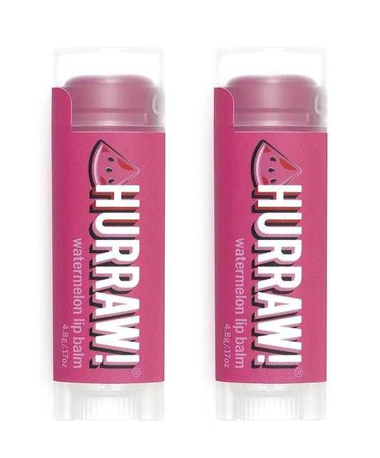 Hurraw! Watermelon Lip Balm, 2 Pack: Organic, Certified Vegan, Cruelty and Gluten Free. Non-GMO, 100% Natural Ingredients. Bee, Shea, Soy and Palm Free. Made in USA-GlimoraGlow