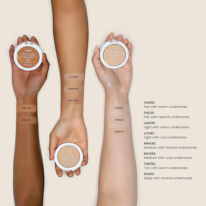 JOAH Beauty Perfect Complexion Cashmere Powder foundation_FW010, Fair with Warm Undertone-GlimoraGlow