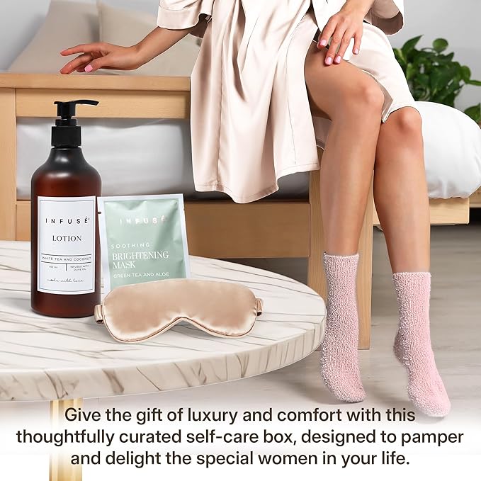 10-Piece Spa Gift Box for Women | Self-Care Set with Eye Mask, Loofa,Bath Bombs,Face Masks,Bubble Bath, Lotion, Body Wash & Bath Salt | Gift for Mom, Grandma, Wife, Bridesmaid or Loved Ones-GlimoraGlow