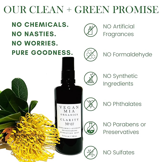 USDA Organic Clarity Balancing Face Mist - Hydrating Rose Water Facial Spray Suitable For All Skin Type Face Moisturizer, Setting Spray for Makeup & Face Primer, 3.4 oz-GlimoraGlow