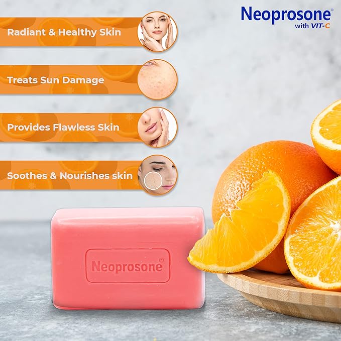 Neoprosone, Skin Brightening Soap | 7oz / 200g | Exfoliating, Cleansing Bar, Helps to Reduce Spots on: Knees, Elbows, Face, Private Areas | For Women and Men, with Vitamin C and Castor Oil-GlimoraGlow