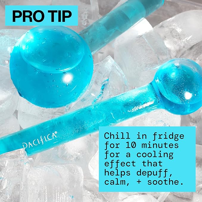 Pacifica Ice Roller Cryo Globes – Cooling Glass Facial Massager for Face, Eyes & Neck – Cold Therapy Beauty Tool for Puffy Eyes, Dark Circles, Redness, Wrinkles – Skin Care Gift for Women & Men-GlimoraGlow