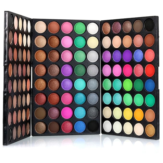120 Colors Long Lasting Waterproof Highly Pigments Shiny Shimmers Glitter Eyeshadow Palette All in One Makeup Kits for Women Girls Holiday Make-up Gift Sets Xmas Essential Makeup Palette-GlimoraGlow