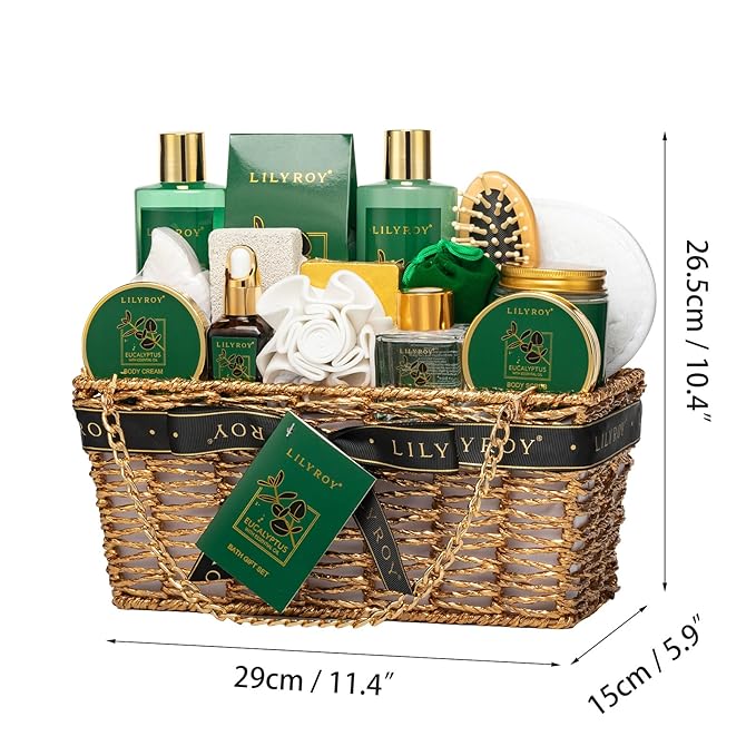 18-Piece Luxury Spa Gift Basket Set for Fathers Day Bath & Body Care Kit for Women & Men Perfect Gift for Christmas Mother's Day Birthday with Shower Gel & More Great for Holidays & Special Occasions-GlimoraGlow