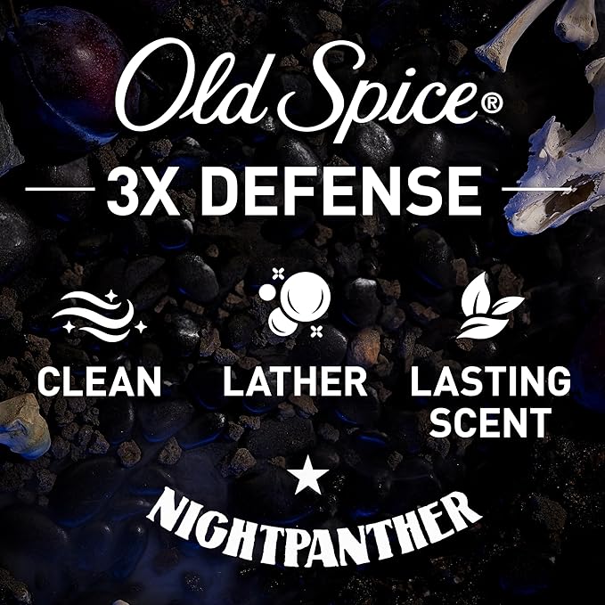 Old Spice Body Wash for Men, 3X Defense, 24/7 Shower Fresh with Long Lasting Lather, NightPanther Scent, 33.4 fl oz (Pack of 4)-GlimoraGlow