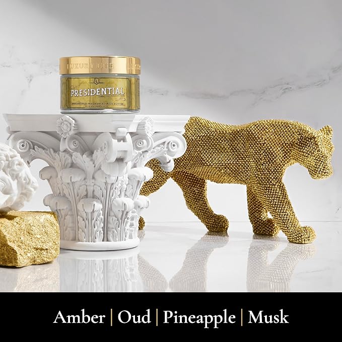 LUXURY LIFE BUTTER - Irresistibly Scented Body Butter with Hyaluronic Acid for Ultimate Moisture. Hydrates for a Non-Greasy Glamorous Glow (Presidential, Intimate Dessert, Tobacco Vanilla 5 oz)-GlimoraGlow