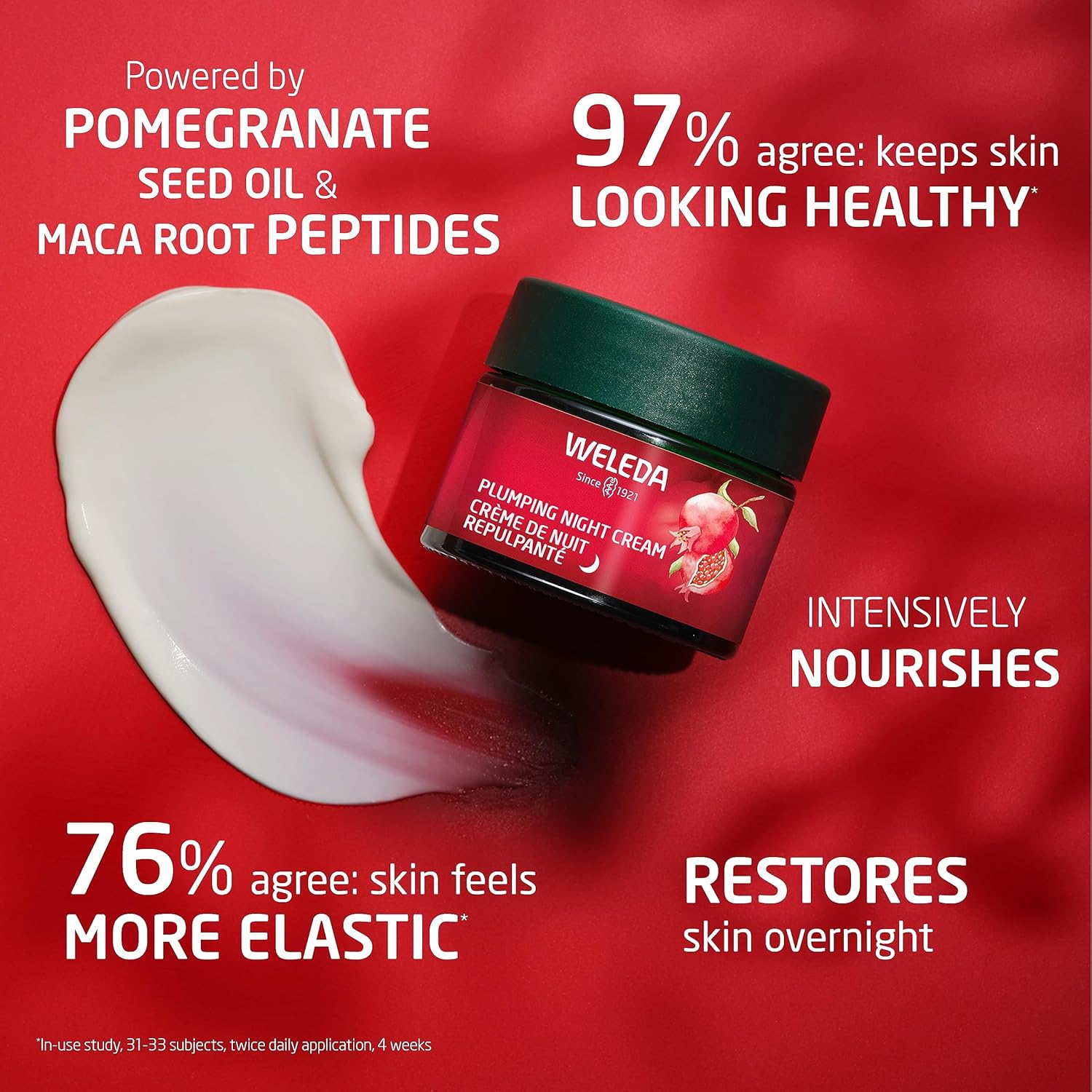 Weleda Face Care Plumping Night Cream, Plant Rich Moisturizer with Pomegranate and Maca Root Peptides-GlimoraGlow