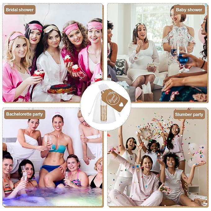 100 Set Thank You Lip Balm Bulk Small Natural Moisturizing Mini Lip Balm with Organza Bag and Card for Baby Wedding Bridal Shower Thank You Favors Bridesmaid Gifts Women Guests-GlimoraGlow