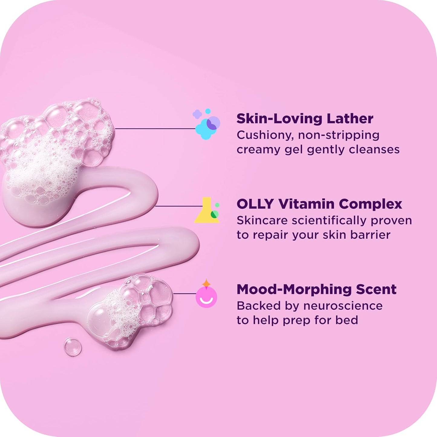 OLLY Body Wash Mixed Pack 4 Count to Restore Skin barrier & Hydrate skin 3 oz-GlimoraGlow