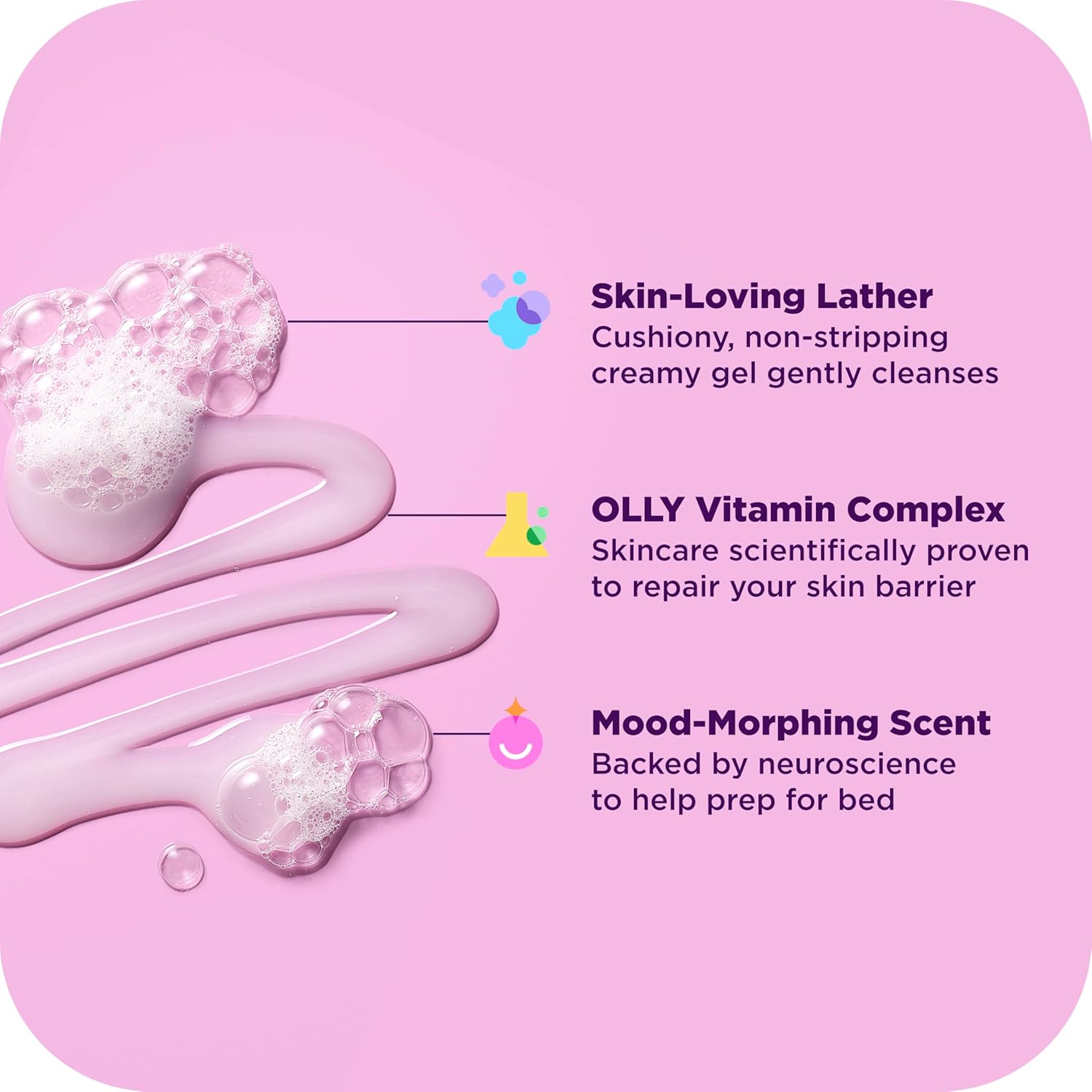 OLLY Body Wash Mixed Pack 4 Count to Restore Skin barrier & Hydrate skin 3 oz-GlimoraGlow