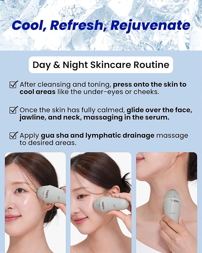 Ice Roll Serum | Cooling & Hydrating Roll-On Serum for Face, Puffy Eyes, Tannin & Panthenol for Pore Minimizing, Soothing, Facial Roller for Depuffing, Under Eye Bag Treatment | Korean Skin Care-GlimoraGlow