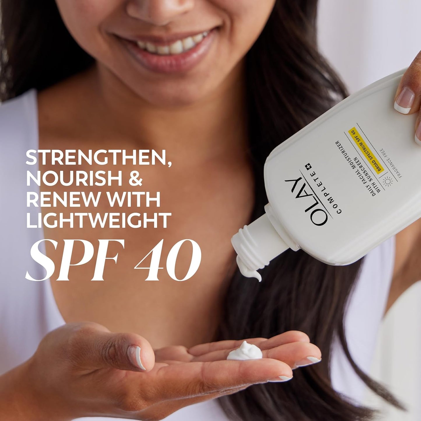 Olay Complete+ Face Moisturizer with Sunscreen SPF 40, For Sensitive Skin, Broad Spectrum Sun Protection, Fragrence-Free - No White Cast on All Tones, Nourishes Moisture Barrier - Ceramides, 6 Oz-GlimoraGlow