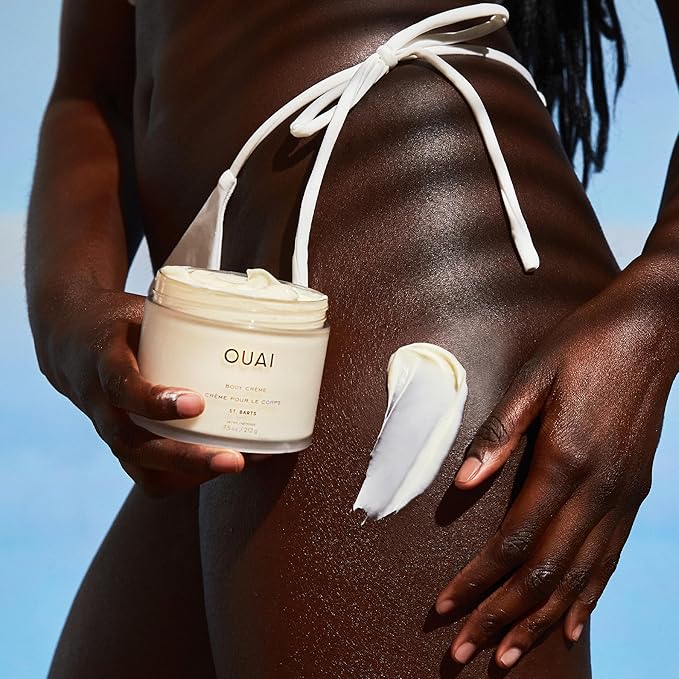 OUAI Body Creme, St. Barts Travel Size - Hydrating Whipped Body Cream with Cupuaçu Butter, Coconut Oil & Squalane - Softens Skin & Delivers Radiant Glow - Sulfate-Free Skin Care (3.4 oz)-GlimoraGlow