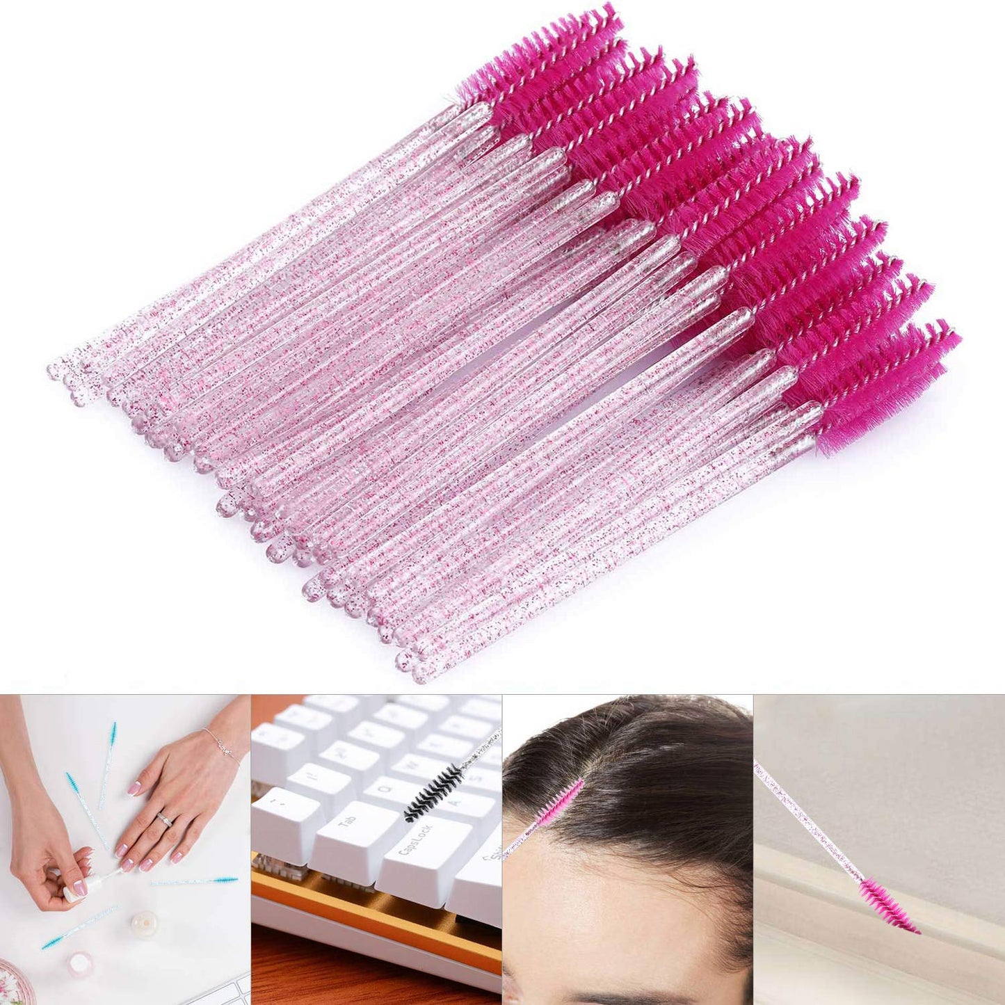 Tbestmax 2000 Disposable Mascara Wands Eyelash Brush Spoolies for Eyebrow Eye Lash Extension Colorful-GlimoraGlow