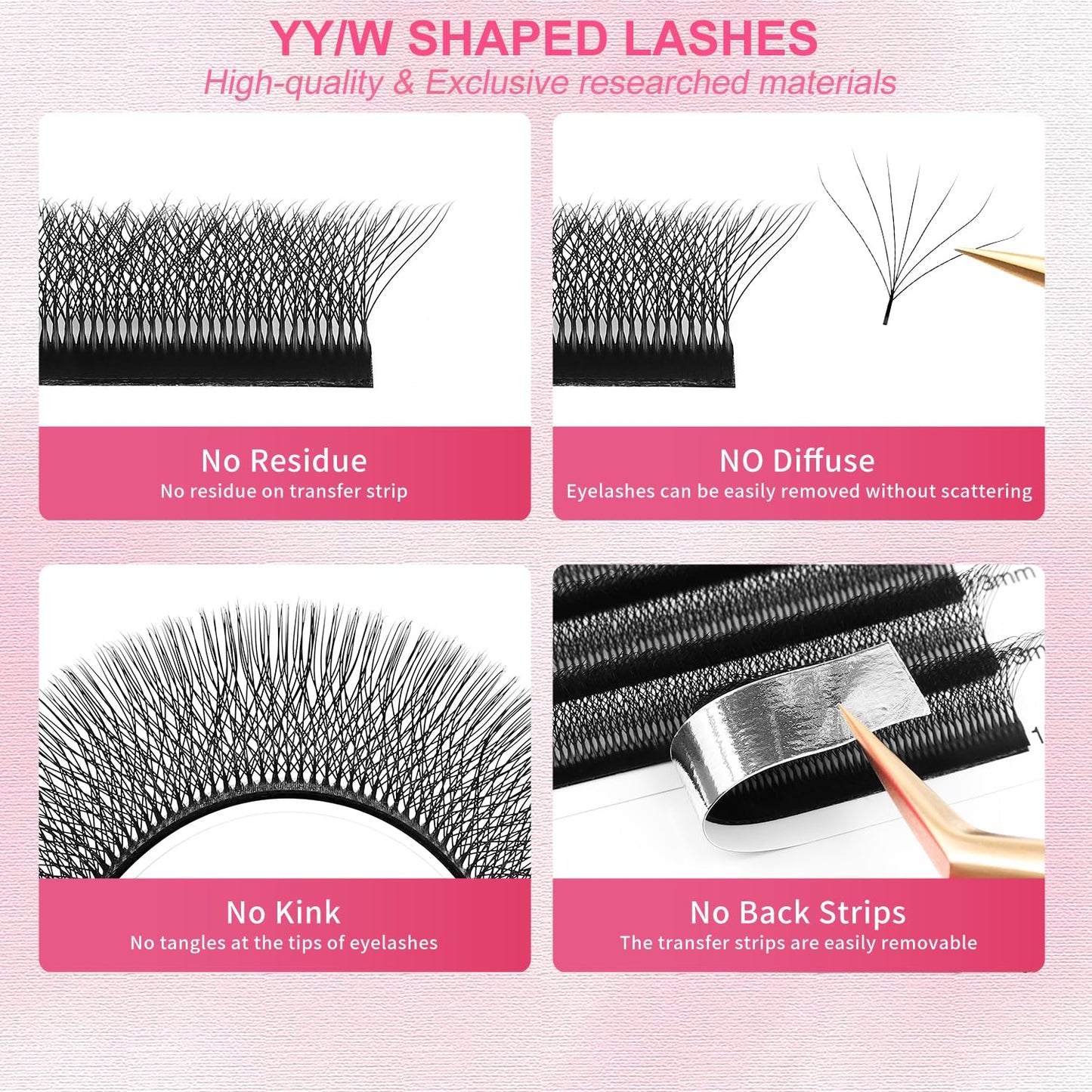 W Lash Extensions Supplies 7D Eyelash Extensions W Shape 0.07mm Thickness D Curl 10mm Premade Fans Easy Fan Lashes Volume Matte Black 12 Rows Crisscross Eye Lashes(W-7D-0.07-D,10mm)-GlimoraGlow