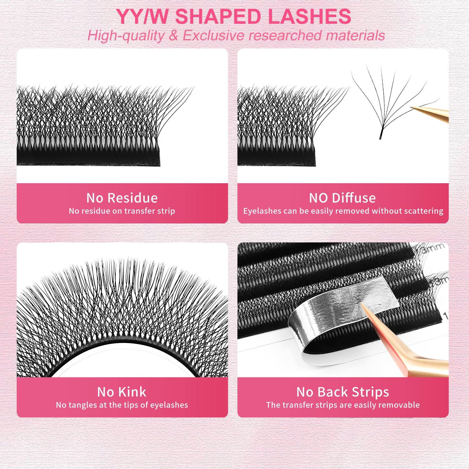 W Lash Extensions Supplies 7D Eyelash Extensions W Shape 0.07mm Thickness C Curl 13mm Premade Fans Easy Fan Lashes Volume Matte Black 12 Rows Crisscross Eye Lashes(W-7D-0.07-C,13mm)-GlimoraGlow