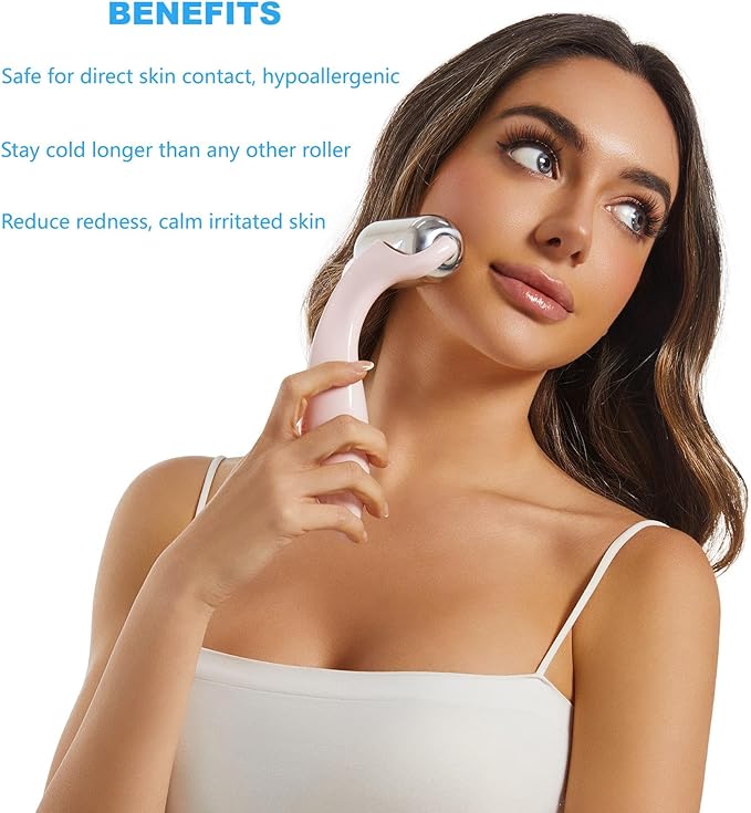 Greenstalk Ice Roller for Face & Eyes – Medical-Grade Stainless Steel Cooling Face Roller for Puffiness Relief, Dark Circles, Skincare Routine – Dual Cold & Warm Therapy, Ergonomic Design-GlimoraGlow