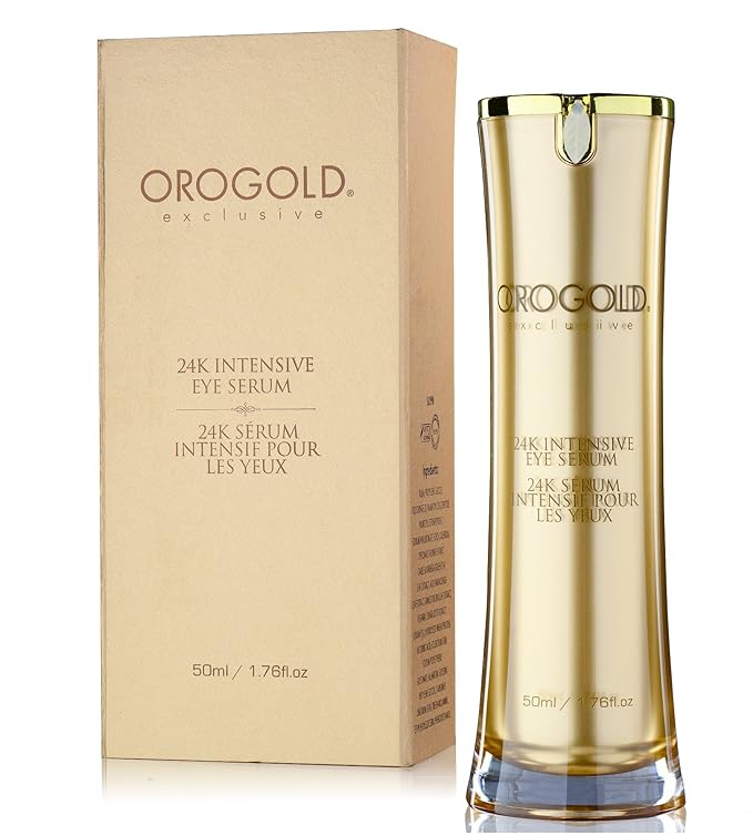 OROGOLD 24K Intensive Eye Serum for Wrinkles, Puffiness - Anti Aging Serum For Youthful Looking Skin - Under Eye Skin Softening Serum - 50 ml. / 1.76 fl. oz.-GlimoraGlow