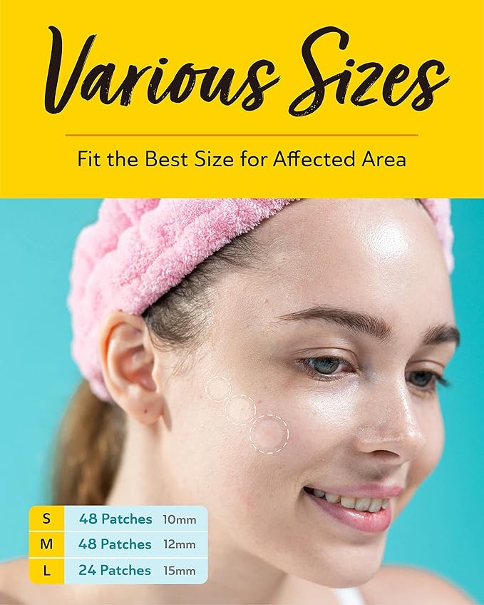 Invisible Pimple Patches for Cystic Acne - Premium Hydrocolloid Acne Patches & Zit Stickers, Cystic Acne Patch with Matte Finish - 240 Count - 3 Sizes Invisible Plus (Clear Patch)-GlimoraGlow