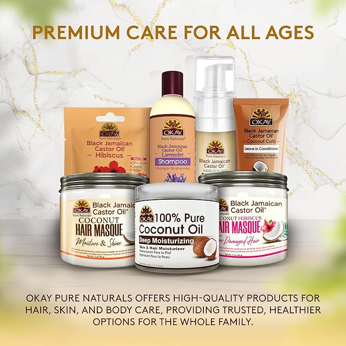 Okay 100% Pure Coconut Oil for Hair & Skin - Coconut Oil for Women & Men, Perfect for Hair & body, Natural Massage Oil & Moisturizer - 6 fl oz Jar (Pack of 1)-GlimoraGlow