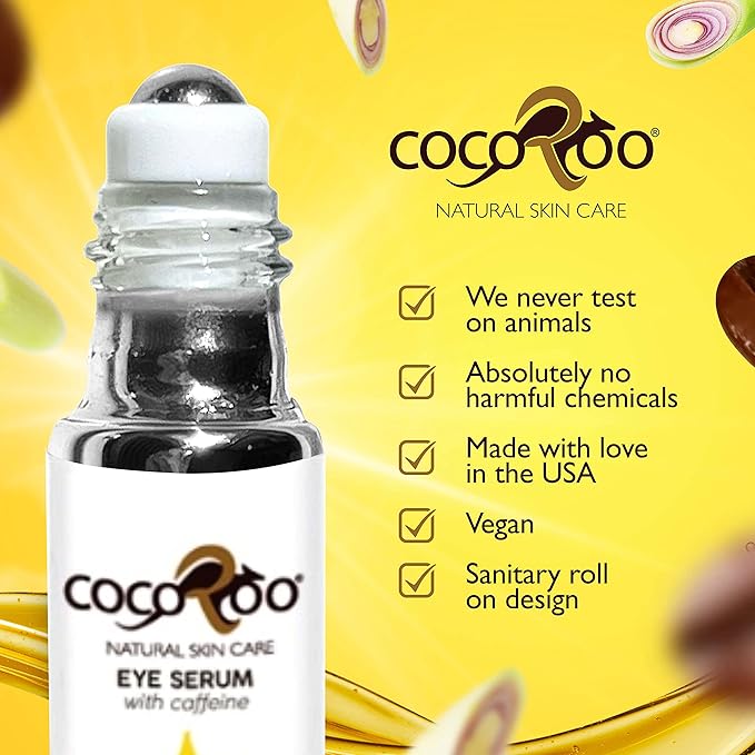 Caffeinated Eye Serum, Nutrient-Dense, 100% Pure, Natural & Vegan (Lemongrass)-GlimoraGlow