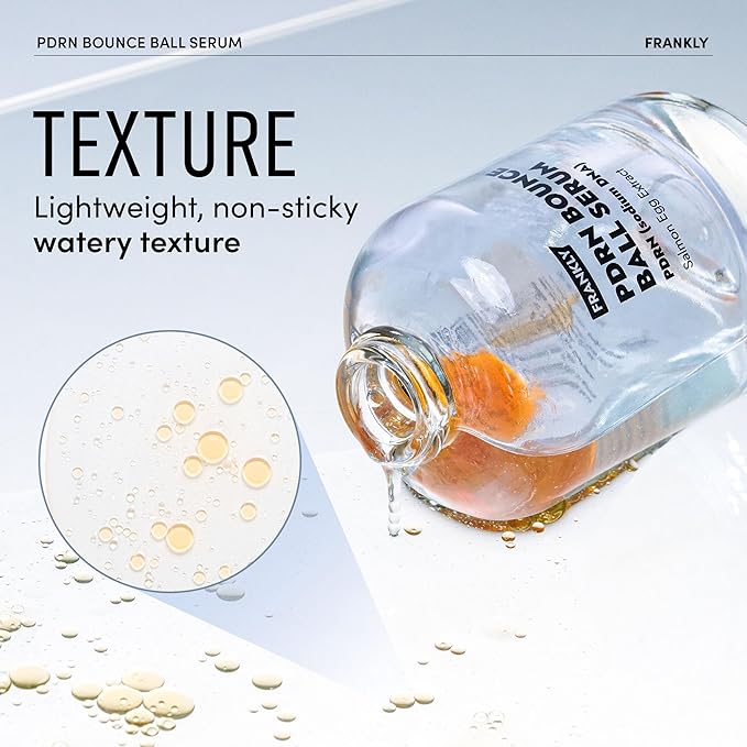 FRANKLY Salmon PDRN Bounce Ball Serum – PDRN Salmon DNA Serum for Plumping, Firming & Glass Skin | Glowing skin Booster | Lightweight, Non-Sticky Korean Skincare | 1.01 fl oz-GlimoraGlow