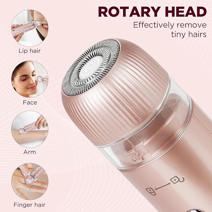 2 in 1 Women Electric Shaver, Dual Head Bikini Trimmer for Women IPX7 Waterproof Wet & Dry Use Electric Razors with Dual Heads Rechargeable Lady Trimmer for Bikini Underarm Leg Arm Body Face-GlimoraGlow