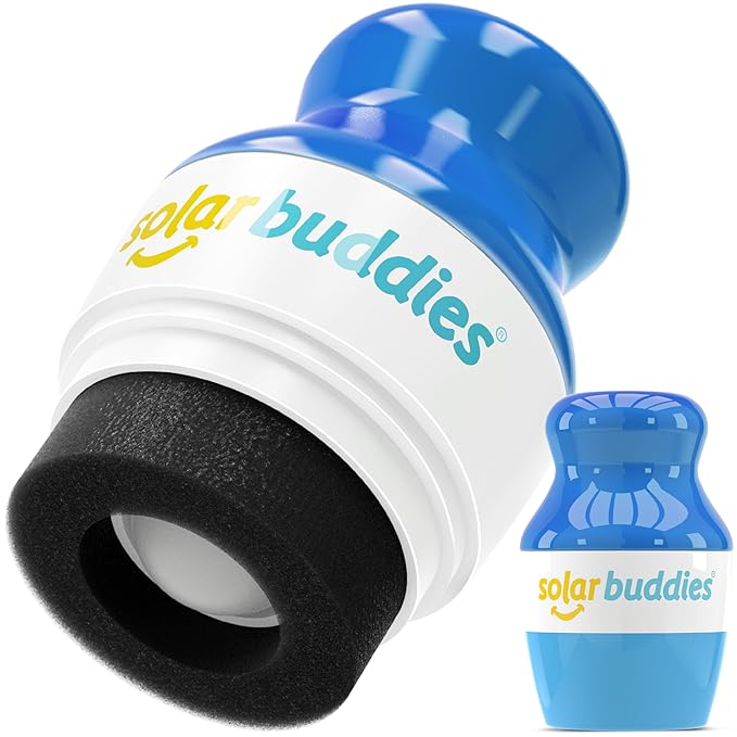 Solar Buddies Sunscreen Applicator - Single Full Blue - Refillable Roll on Sponge Sunscreen, Suncream & Lotion Applicator For Kids, Adults & Families - Holds 3.4fl oz, Perfect Size for Travel-GlimoraGlow